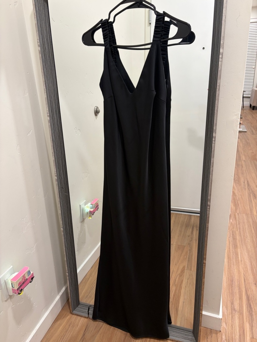 a new day Black V-Neck Maxi Dress with Ruched Straps